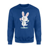 Cute Easter Bunny Balancing With Eggs  Fleece Sweatshirt