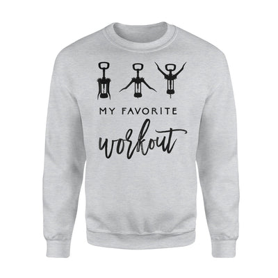 Funny Wine My Favorite Workout Womens Corkscrew Sweatshirt