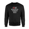 I Love My Beautifull Turkish Wife Flag Heart For Husband Sweatshirt