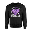 I Wear Purple For My Husband Alzheimers Awareness Sweatshirt