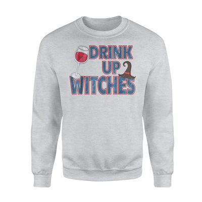 Funny Drink Up Witches Wine Glass Halloween Drinking Sweatshirt