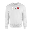 Cross Equals Heart Easter  Fleece Sweatshirt