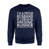 Funny Proud Husband Of An Awesome Runner Men Women Kid Sweatshirt