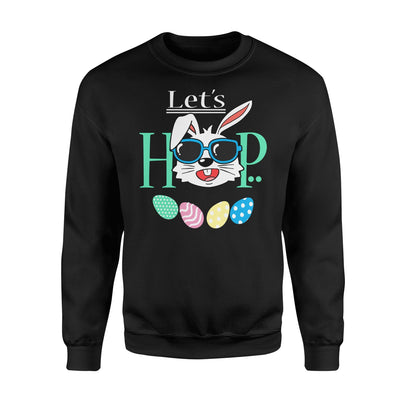 Boys Easter Bunny   Lets Hop Kids Easter Bunny  Fleece Sweatshirt