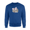 Cute And Funny Hedgehog Easter Bunny Ears Graphic  Fleece Sweatshirt