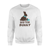 Chocolate Easter Sister Funny Bunny Family Couples  Fleece Sweatshirt