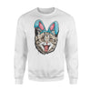 Easter Bunny Cat   Kitty Kitten Girls Boys Kids Women  Fleece Sweatshirt