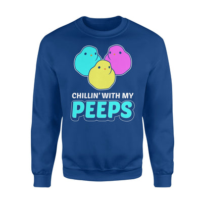 Chillin- With My Peeps Easter Chick  Fleece Sweatshirt