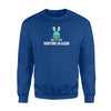 Easter Egg Bunny  Hunting Season Blue Gift  Fleece Sweatshirt