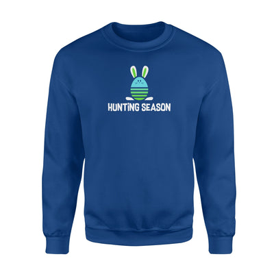 Easter Egg Bunny  Hunting Season Blue Gift  Fleece Sweatshirt